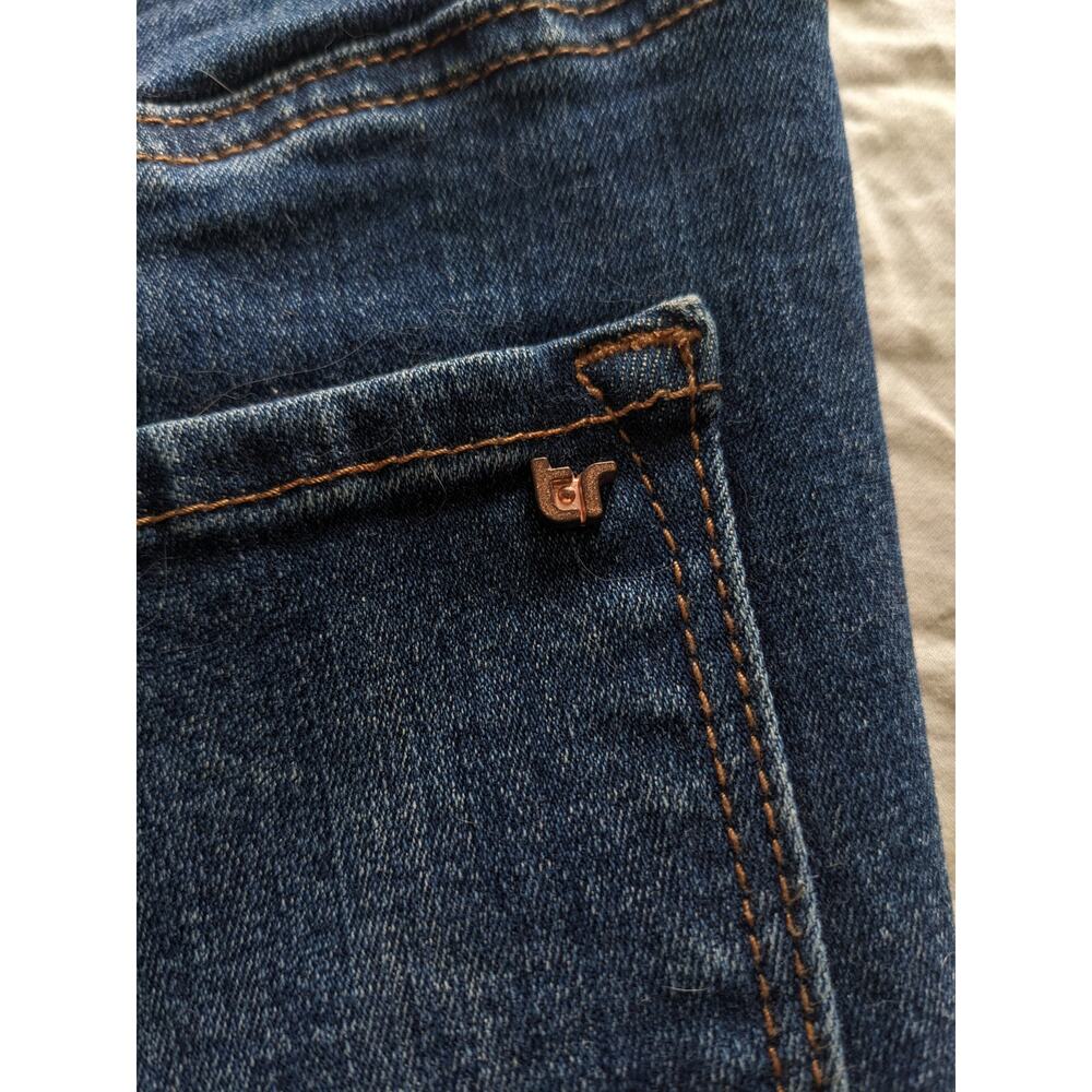 Tricot Long Denim Blue Fringe Hem Button Up Skirt Small - Picture 2 of 9